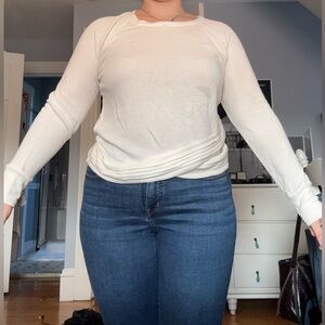 Athleta White Long Sleeve Top